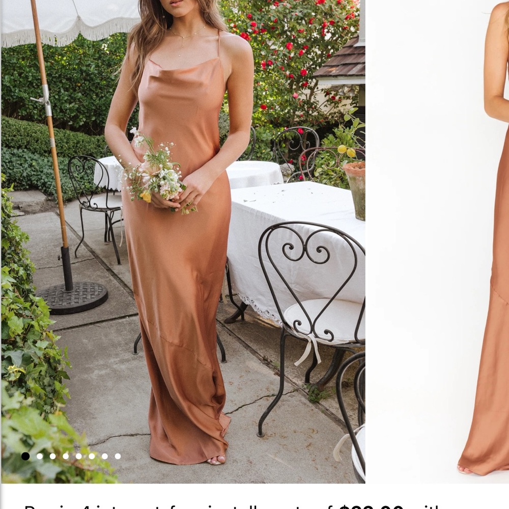 Show Me Your MuMu Satin Maxi Dress in Copper Luxe Satin